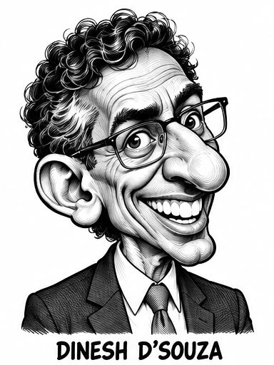 Caricature of Dinesh D’Souza